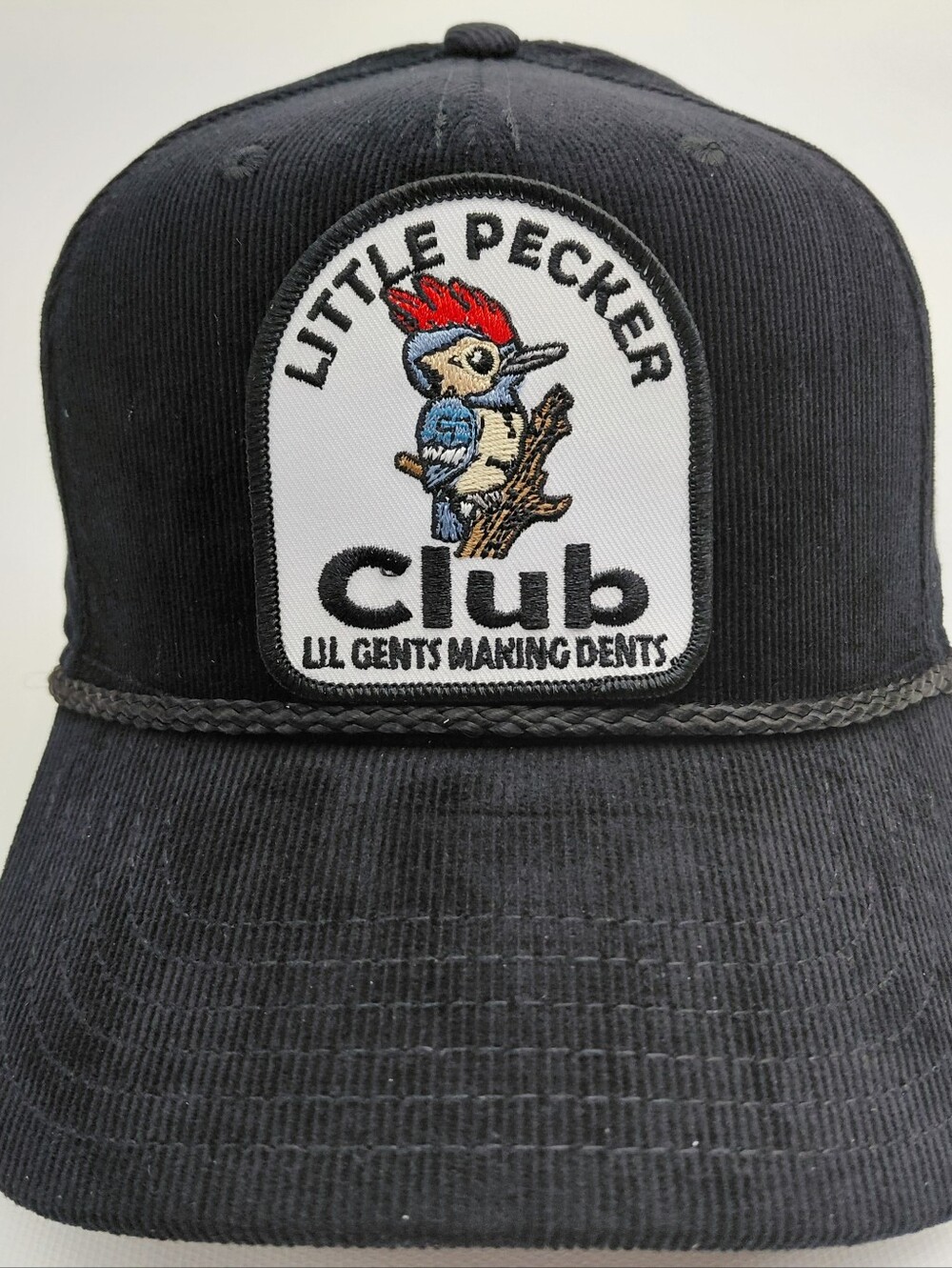 Little Pecker Club Corduroy Embroidered Snapback Cap Black